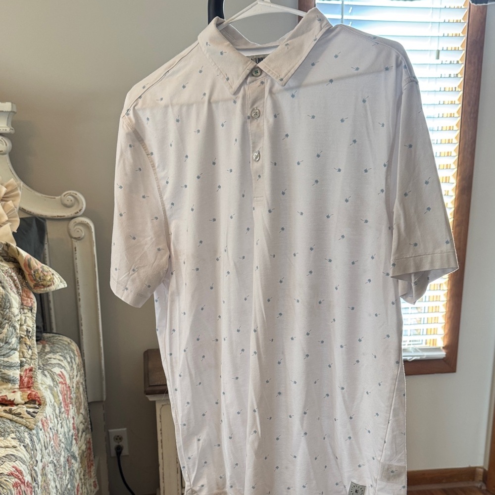 Linksoul Polo Shirt in White with Blue Accents